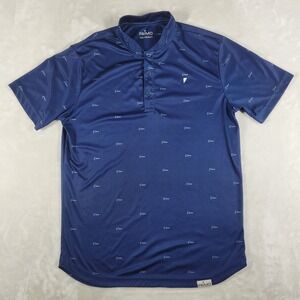 Primo Polo Shirt Men's Medium Blue Blade Collar Golf‎ Performance Stretch AOP